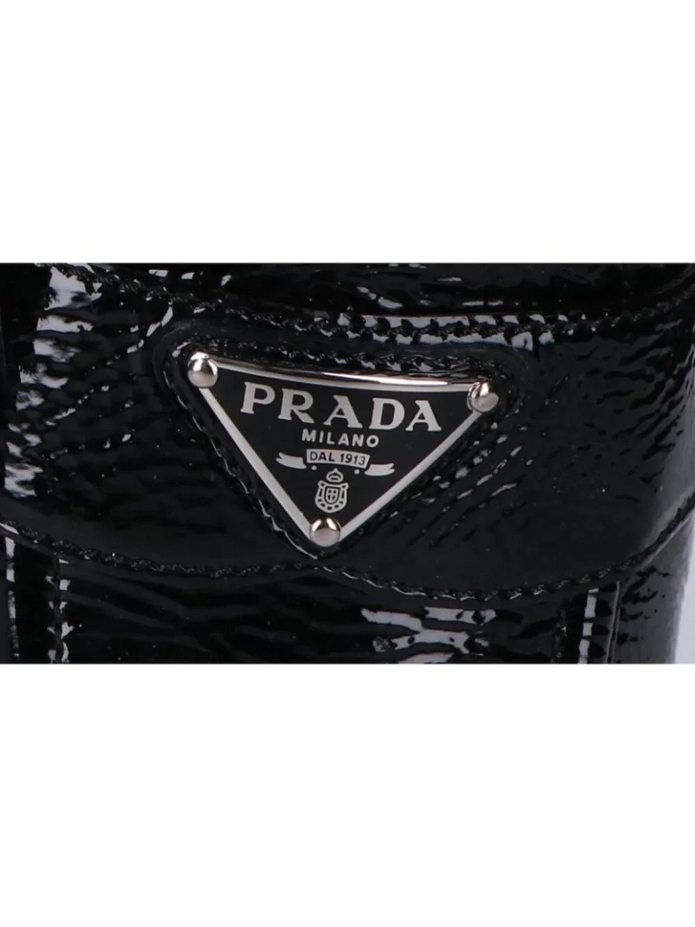Prada Black Triangle Logo Patent Loafer 39.5 - Picture 8 of 9